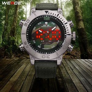 WEIDE Man Luxe Merk Casual Quartz Klok led Digitale Analoge Nylon Band Camouflage Wijzerplaat Horloge Relogio Masculino257t