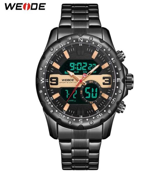 Weide Men Luxury Quartz Digital Number Calendar Chronograph Sports Military Metal Metal Belt Band Strap Wristwtches Relogie Masculino2139806