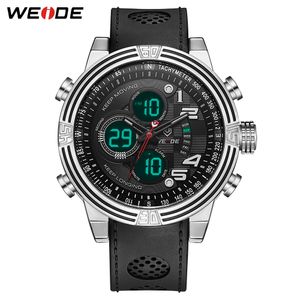 Weide Men Sport Numeral Back Light Digital Analog Black Quartz Black Buckle Date Sport Pols Watch Militaire Relogio Masculino