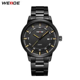 Weide Men Watch Business Brand Design Militaire zwarte roestvrijstalen riem mannen digitale kwarts pols horloges Watch Koop een krijgen 304K