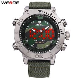 Reloj militar de cuarzo informal WEIDE para hombre, reloj de pulsera de camuflaje con correa de nailon y números digitales, reloj Masculino para hombre