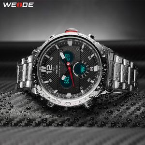 WEIDE hommes Sport Top marque de luxe mouvement à Quartz résistant à l'eau Relojes Hombre mode décontracté alarme numérique montre-bracelet horloge