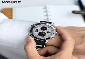 Weide Mens Top Luxury Brand Men Regarde Quartz Watch analogique Sports Sports Army Army Military Silicone Bracelet Wristwatch Clock2094199