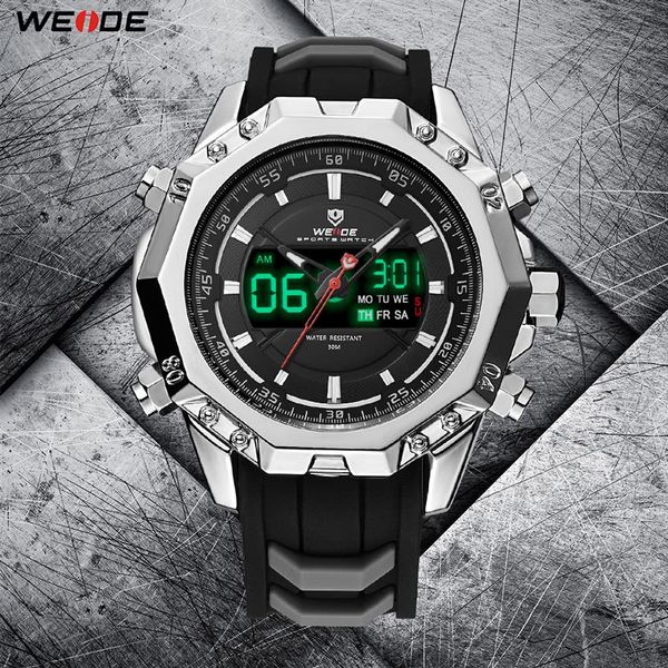 WEIDE militaire Quartz numérique Auto Date hommes Sport montre horloge bracelet en Silicone montre-bracelet Relogio Masculino Montres Hommes Relojes334D