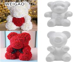 Weigao mousse rose ours moude artificiel rose fleur ours pour bricolage de la valentine décoration de cadeaux 1620cm de poupées décoration de fête de mariage5976106