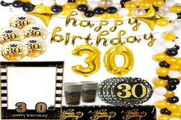 Weigao GoldBlack 30e verjaardag Ballonnen latex Ballon volwassen dertig 30 confetti ballons Happy 30 Number Balls GloboS Supplies327C6424242