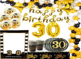 weigao goldblack 30e verjaardag ballonnen latex ballon volwassen dertig 30 confetti ballons gelukkig 30 aantal ballen globos supplies327c9303553