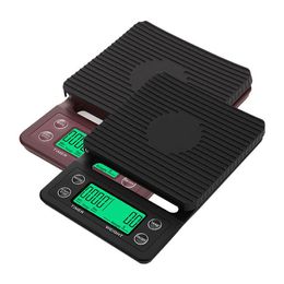 Balances De Pesage 3Kg / 0.1G Balance De Café Espresso De Cuisine Numérique Avec Minuterie De Mesure Once Gram Ménage Maison Nourriture Gâteau Cuisson Cooki Dhtvd