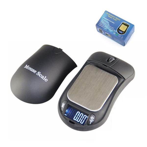 Balances de pesée Type de mini souris Échelle de bijoux portable électronique Balances de cuisson de poche de haute précision 200G / 0.01G Drop Delivery Offi Dhif5