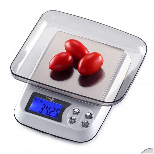 Básculas de pesaje Balanza electrónica de cocina portátil Led Mini bolsillo Precisión Joyería digital Peso Herramientas para hornear en el hogar Drop Deliv Dhk8U