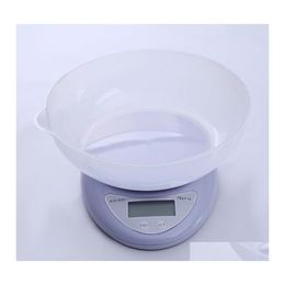 Weegschalen kleine draagbare LCD digitale schaal 5 kg/1 g 1 kg/0,1 g keukenvoedsel Nauwkeurige kookbakken