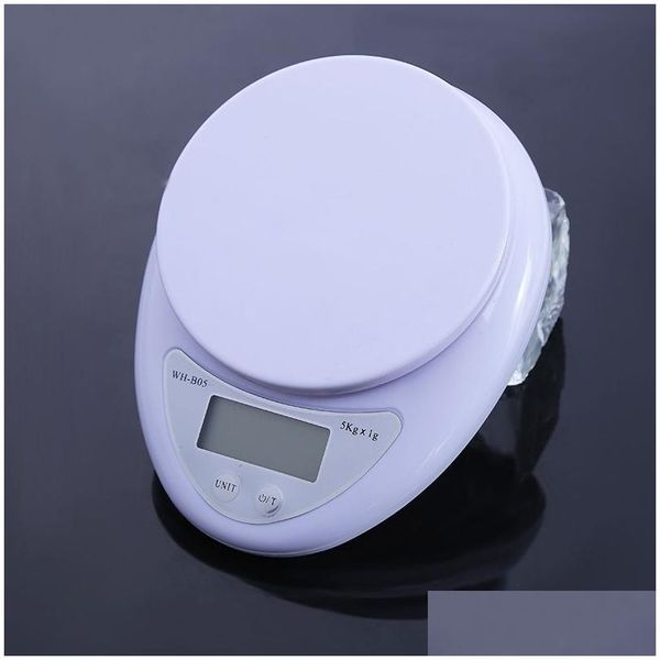 Balances de pesée petite balance numérique LCD portable 5Kg/1G 1Kg/0.1G cuisine alimentaire cuisson précise cuisson Nce mesure du poids Vt1923 Dro Dhndz