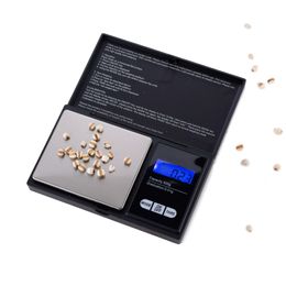 Échelles de pesée en gros 500 g / 0,01 g d'écaille de poche LCD MINI MINI ELECTRONIQUE numérique haute précision Bijoux de cuisine postale nous Dhapj