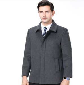 Poids 100 Kg Les hommes portent un manteau d'hiver en laine de coton à la mode, couleur Pure, veste courte d'affaires décontractée en cachemire, vêtements d'affaires pour hommes