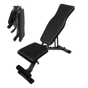 Banc de poids pour entraînement complet du corps, chaise assis d'entraînement en force réglable, banc d'inclinaison / déclin pliable polyvalent