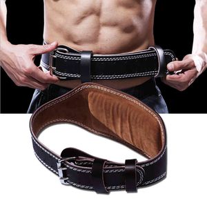 Ceinture d'haltérophilie Soutien de la taille du dos Bodybuilding Deadlifts Ceintures en cuir réglables avec entraînement lombaire rembourré Deep Squats Barbell Exercise Fitness Equipment