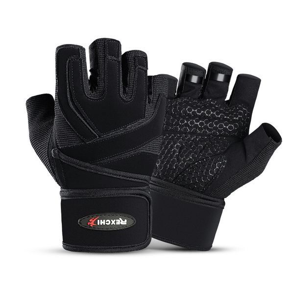 Levantamiento de pesas Gimnasio Guantes de entrenamiento con soporte de muñeca Protección completa de la palma para hombres Wome Crossfit Pull Ups Entrenamiento con mancuernas Q0107