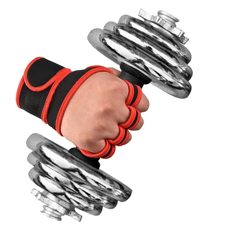 Viktlyftande män/kvinnor halvfingerhandskar Gymträning Träning Bodybuilding Gloves hantel fitness halvfingerhandskar