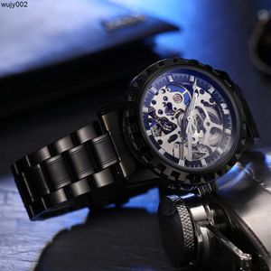 Weilong Mens Automatisch mechanisch horloge waterdichte holle lichtstalen horloge