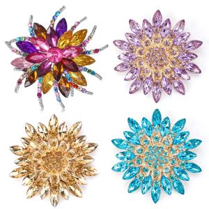 WEIMANJINGDIAN COULEUR Assorti de la marque Coffee Purple rouge noir ou cristal clair bijoux de fleurs élégantes Brooch Corsage 240423