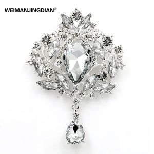 Weimanjingdian Brand Hoge kwaliteit grote kristal traanbrochepennen voor vrouwen Wedding Bouquets Art Decor Jewelry 240423