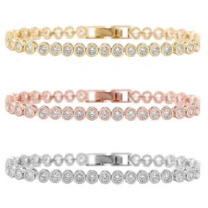 Brand weimanjingdian marque rond rond CUBIC Zirconia CZ Bracelets de tennis en cristal pour femmes Christmas de mariage ou quotidien 240423