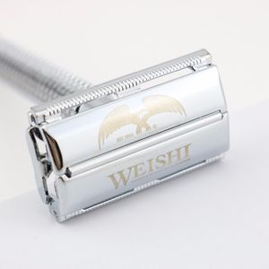 WEISHI Safety Razor Butterfly Lang handvat High Level Messing Tweesnijdend Scheermes 9306FL 9306CL 9306IL Silvery Gun kleur Brons NIEUW