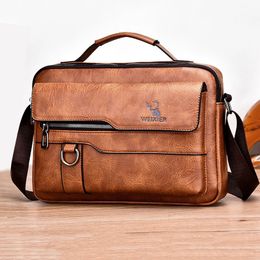 Weixier Mannen Schoudertas voor 97 Ipad PU Lederen Flappen mannen Crossbody Business Flap Mannelijke Effen Messenger Reizen 240117