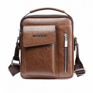 Weixier Mannen Schoudertassen Crossbody Tas Multi-functi Handtassen voor heren Capaciteit PU Lederen Tas voor Mannelijke Menger Tassen Tote Bag L3YJ #