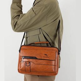 WEIXIER PU Lederen Tas heren Handtas Vintage Messenger Mannen Schoudertas Mannelijke Aktetas Casual draagtas Handtassen voor mannen 240108