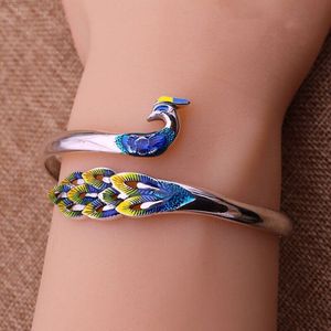 Bracelet weiya cloisonne célèbre style familial coloré paon dipping huile femelle phoenix envoie des bijoux de femme et de petite amie