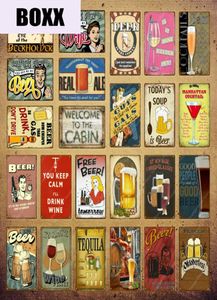 Bienvenido a la decoración de la cabina, bebida, cervezas, vino, cóctel, placa, cartel de Metal Vintage, carteles de chapa, Pub, Bar, Casino, decoración de pared YI1573958185