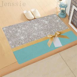 Bienvenue Entrée Paillassons Anti-Slip Noël Déco Tapis Cadeau Bow-Knot Imprimer Tapis Couloir Chambre Cuisine Bain Salon Enfant Tapis 210928