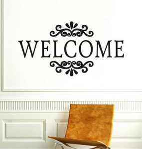 Signe de bienvenue Autocollants muraux Houmway Vinyl Wall Decals Chambre Accessoires de décoration de maison pour le salon décor5830828