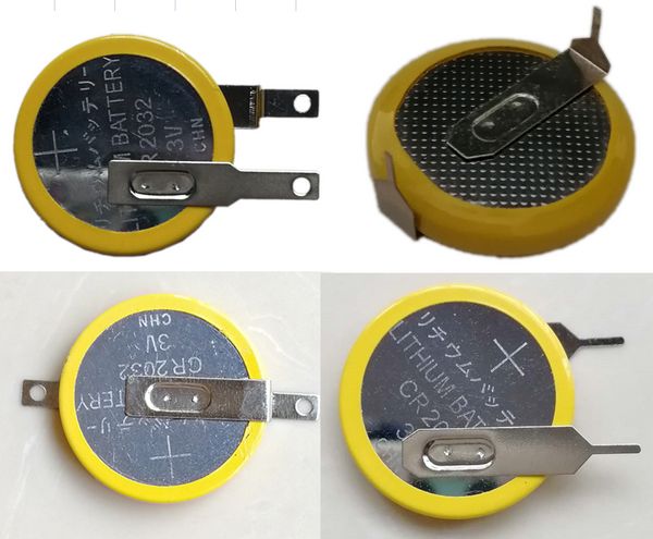 Batería de botón de celda de moneda de litio CR2032 de 3V soldada con pines de pestañas de soldadura para reproductor de juegos LED PCB