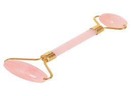 Quartz Rose soudé Relaxation du visage outil pour les yeux poudre cristal Quartz Rose Jade rouleau masseur 1715122