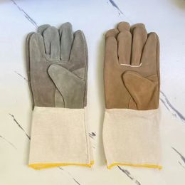 Gants de soudage en cuir en cuir long résistant aux gants de protection soudeurs