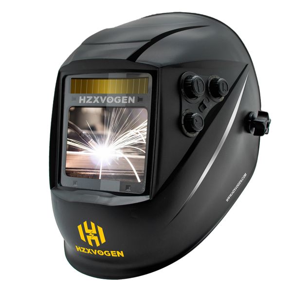 Cascos de soldadura HZXVOGEN HV008 Casco de oscurecimiento automático 100 * 97 mm Campana de visualización grande Color verdadero Máscara solar / alimentada por batería 230428