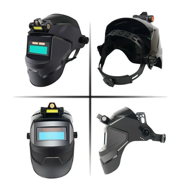 Masque de soudage Casque de soudage Masque Masque Auto assombrissement du masque de soudage avec lampe frontale rechargeable pour la coupe de soudure à arc