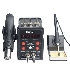 Lasstations 8586d 2 in 1 digitaal display Hot Air Blower Solder Station Rework Station Electric Soldering Iron LaDing Repair Tool