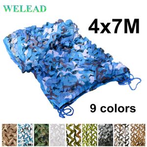 WELEAD 4x7M renforcé Camouflage filets militaire blanc bleu sable pour jardin Camo réseau auvent cachant ombrage 4x7 4*7M 7x4M 7x4 Y0706
