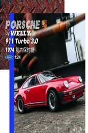 Puits 124 Porsche 911 Turbo 30 Alloy Car Simulation Decoration Collection Modèle Gift Model Die Children039S Toy8323659