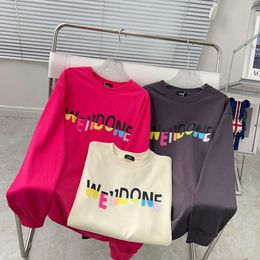 Welldone hoodies Designer Sweatshirt Luxe mode dames hoodies sweatshirts kleurrijke letter bedrukte ronde nek casual losse trend lange mouwen