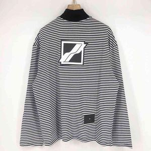Welldone sweatshirt Casual grafisch designer topkwaliteit Harajuku Men vrouwen gestreepte lange mouw shirt zipper losse we11done t -shirt 966