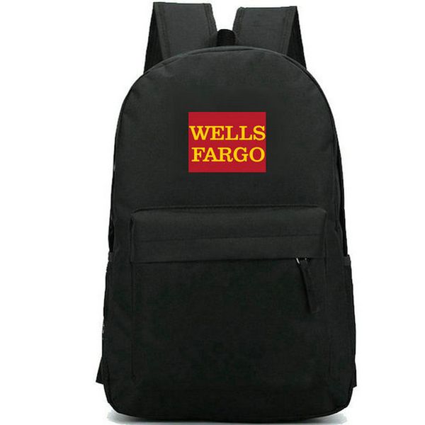 Sac à dos Wells Fargo Sac à dos Bank Sac d'école Rich Man Sac à dos imprimé Badge Cartable de sport Sac à dos en plein air