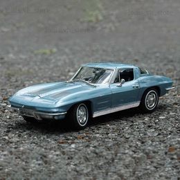 Welly 1 24 Chevrolet Corvette 1963 Legering Auto speelgoedcollectie Model Toys voor LDREN VERJAARDAGSCADEY T230815