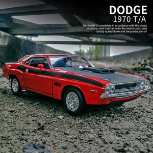 Welly 1 24 Dodge Challenger T/A 1970 Muscle Car Ally Car Model Diecast speelgoed Voertuig High Simitation Cars Toys voor LDren cadeau T230815