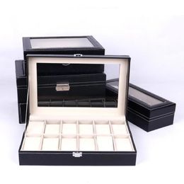 Wellzone Classic Style Selable plusieurs machines à sous Pu Leather Watch Box Homestyle Jewelry Organisateur Boîtes de rangement Case 240412