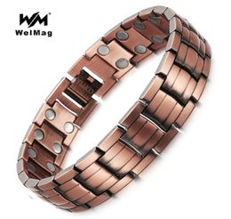 WELMAG HEALING MAGNETISCHE KOPER BRACELETS AANGANG VOOR MEN Bio Energy Dubbele rij magneet Solid koper Mannelijke armbanden Sieraden Y1891704180833