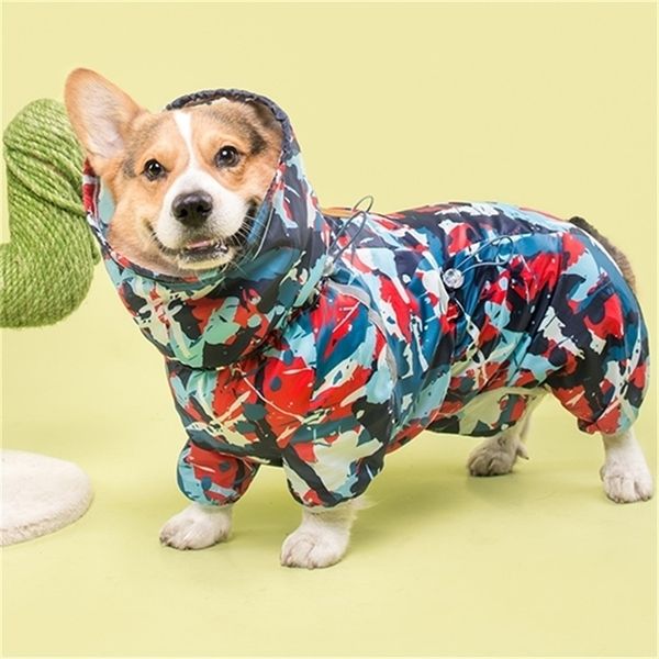 Welsh Corgi Dog Raincoat Jumps combinaisons de compagnie de animaux de compagnie imperméables vêtements pour chiens dorés Retriever Veste de pluie costume